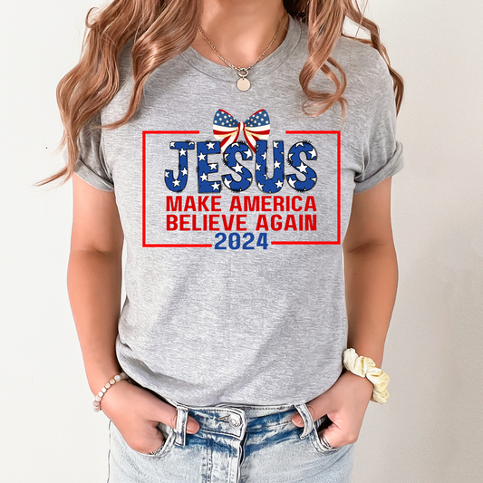 Wholesale Make America believe again Graphic Tee - Grey Tee