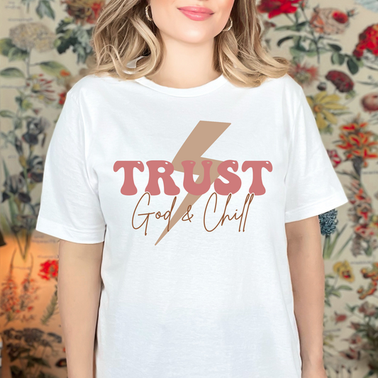 Wholesale Lightning Trust God Graphic Tee - White Tee