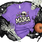 Wholesale Funny Halloween Mama Graphic Tee - Heather Team Purple Tee