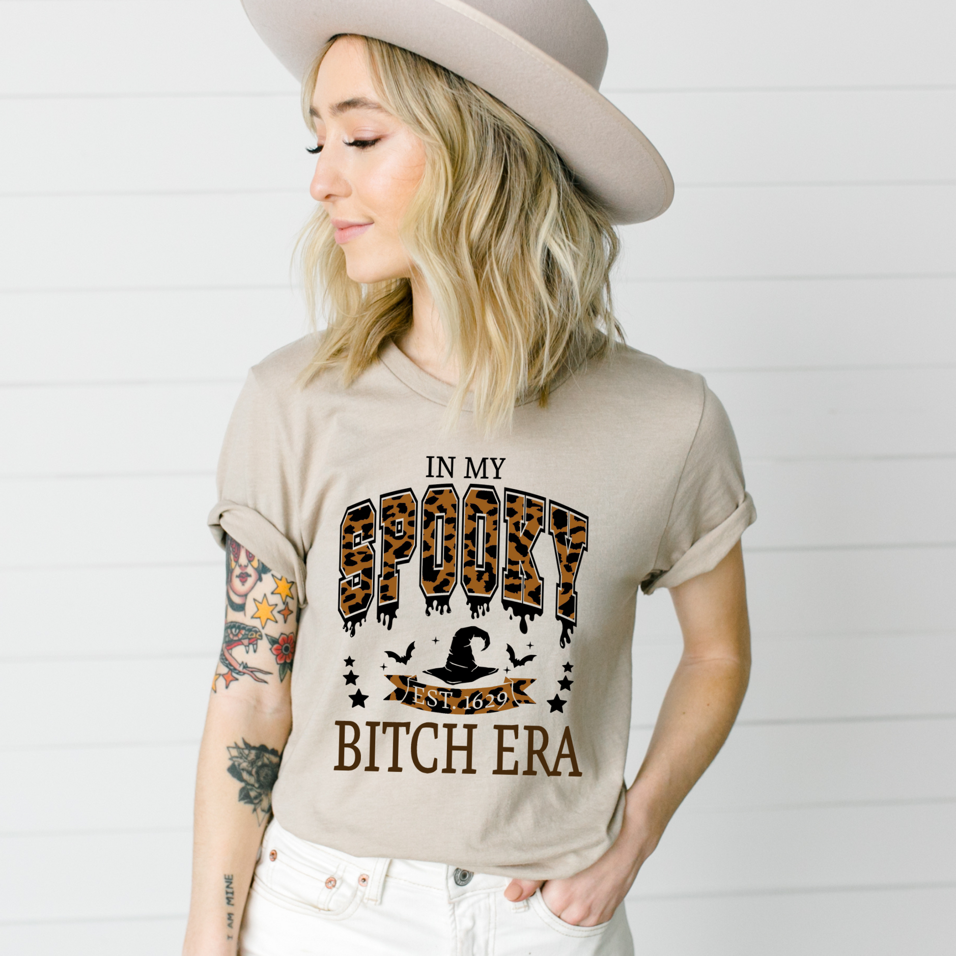 Wholesale Spooky Witch Era Graphic Tee - Tan Tee