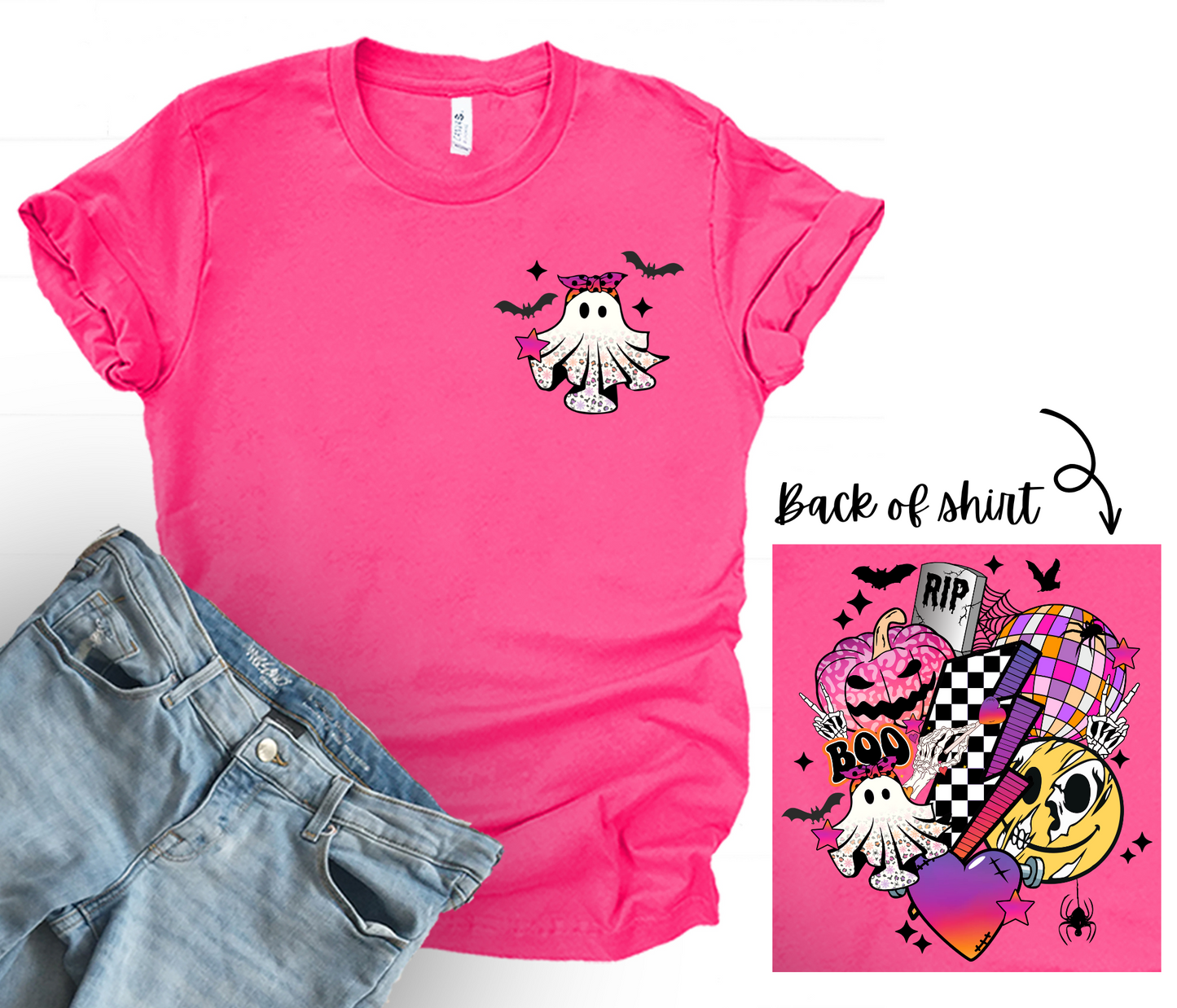 Wholesale Retro Halloween Graphic Tee - Tan Tee