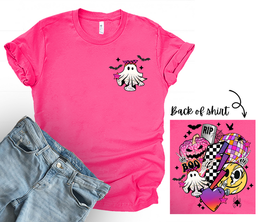 Wholesale Retro Halloween Graphic Tee - Tan Tee