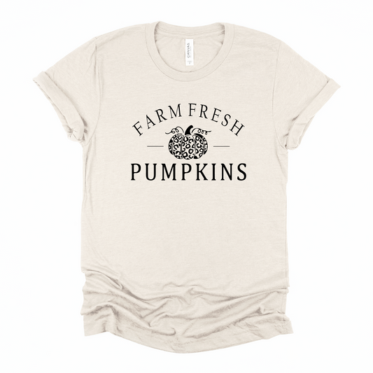 Wholesale Farm Fresh Pumpkins Graphic Tee - Heather Dust Tee