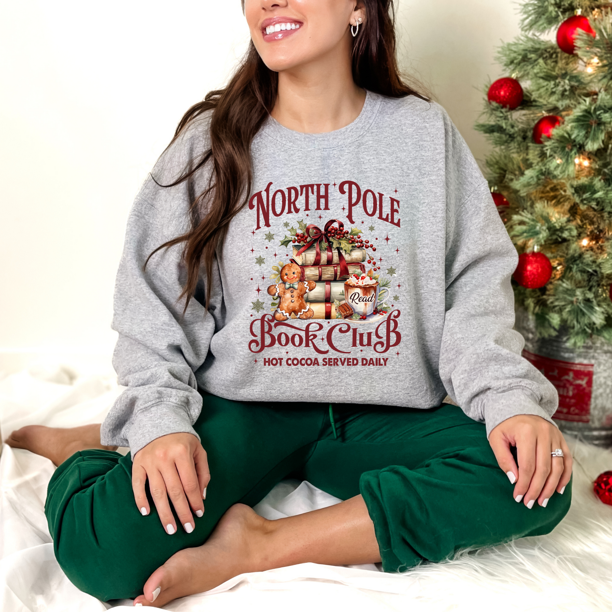 Wholesale North Pole Book Club - Grey Tee