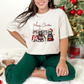 Wholesale Merry Christmas Cats Graphic Tee - Natural Tee