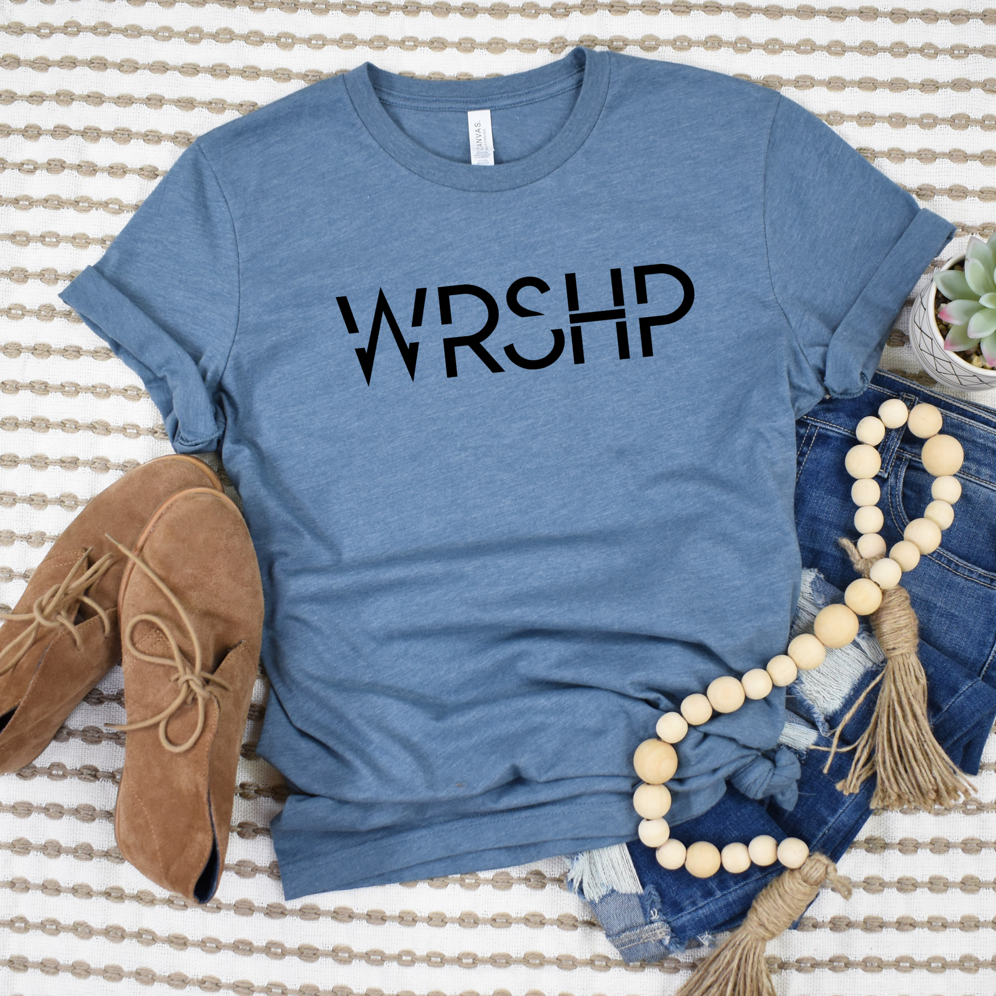 Wholesale WRSHP Graphic Tee - Grey Tee