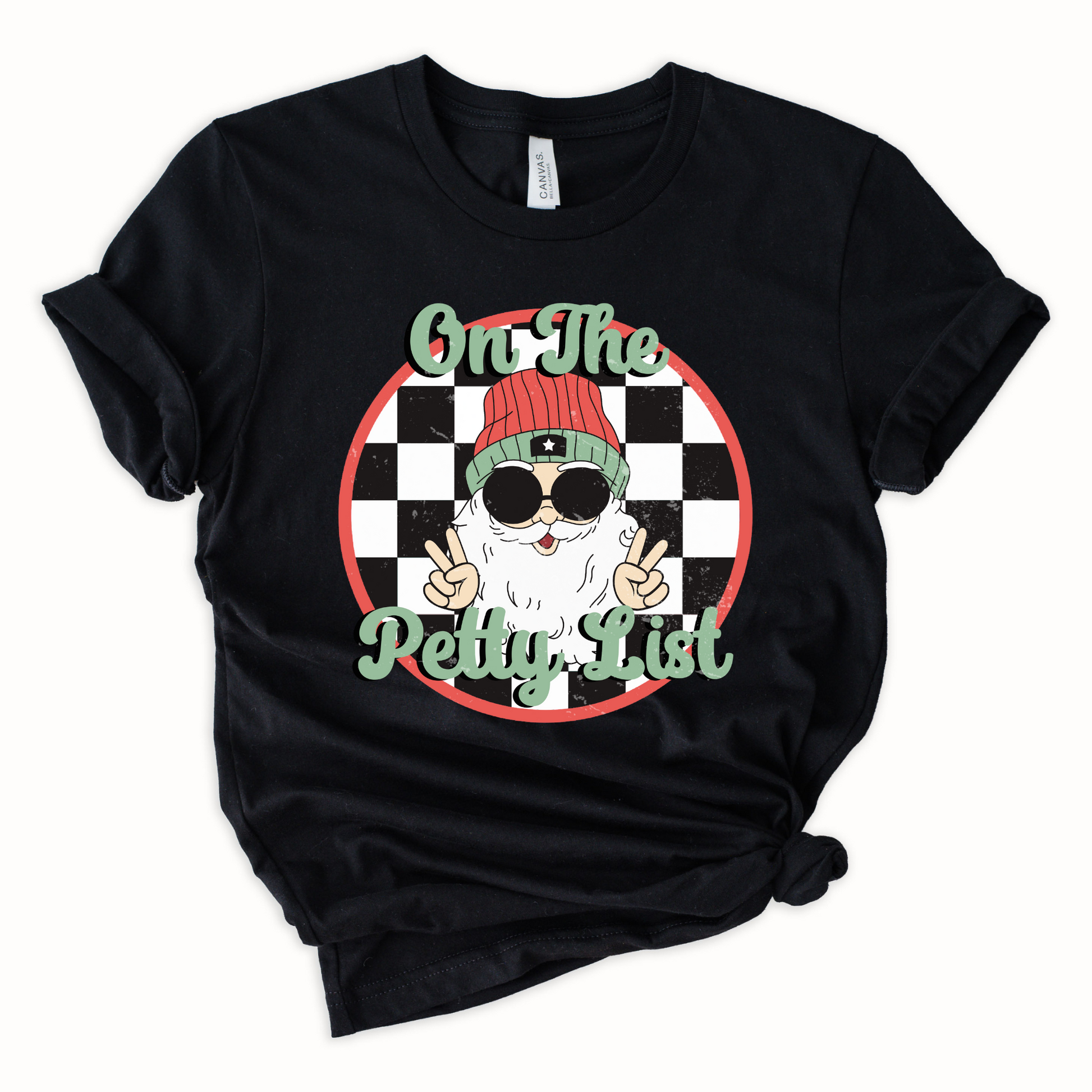 Wholesale Santa's Petty List Graphic Tee - Forest Green Tee