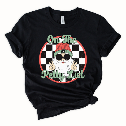 Wholesale Santa's Petty List Graphic Tee - Forest Green Tee