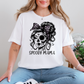 Wholesale Spooky Mama Face Graphic Tee - White Tee