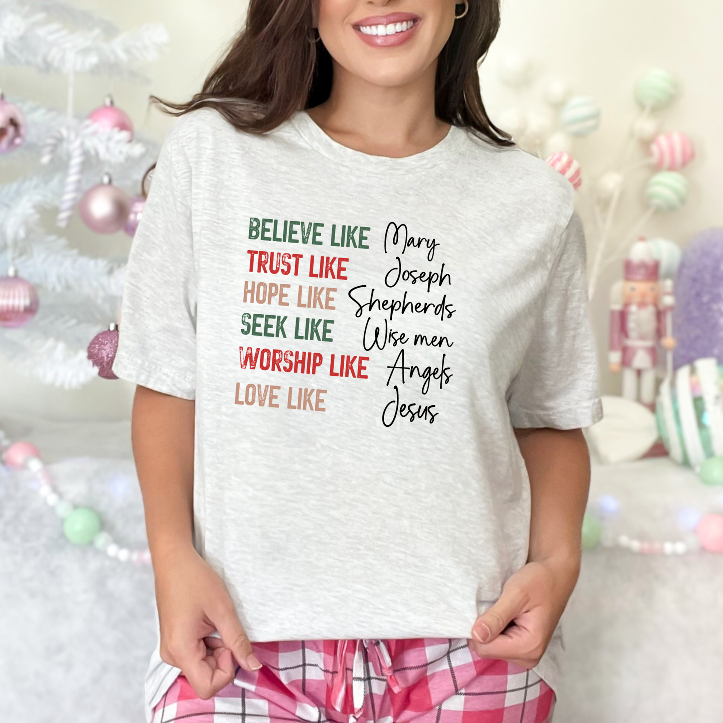 Wholesale Believe Like Mary Graphic Tee - Ash Tee