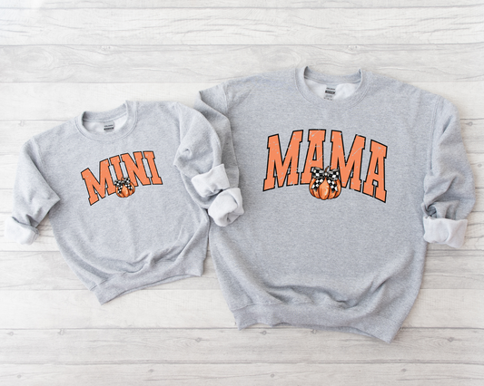 Wholesale Pumpkin Mama & Mini Graphic Tee - White Tee