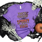 Wholesale Thick Thighs Spooky Vibes Graphic Tee - Heather Team Purple Tee