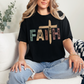 Wholesale Faith Cross Graphic Tee - Black Tee