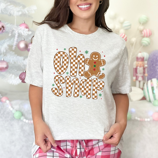 Wholesale Oh Snap Gingerbread Graphic Tee - Ash Tee