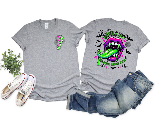 Wholesale Spooky Ghouls Graphic Tee - White Tee