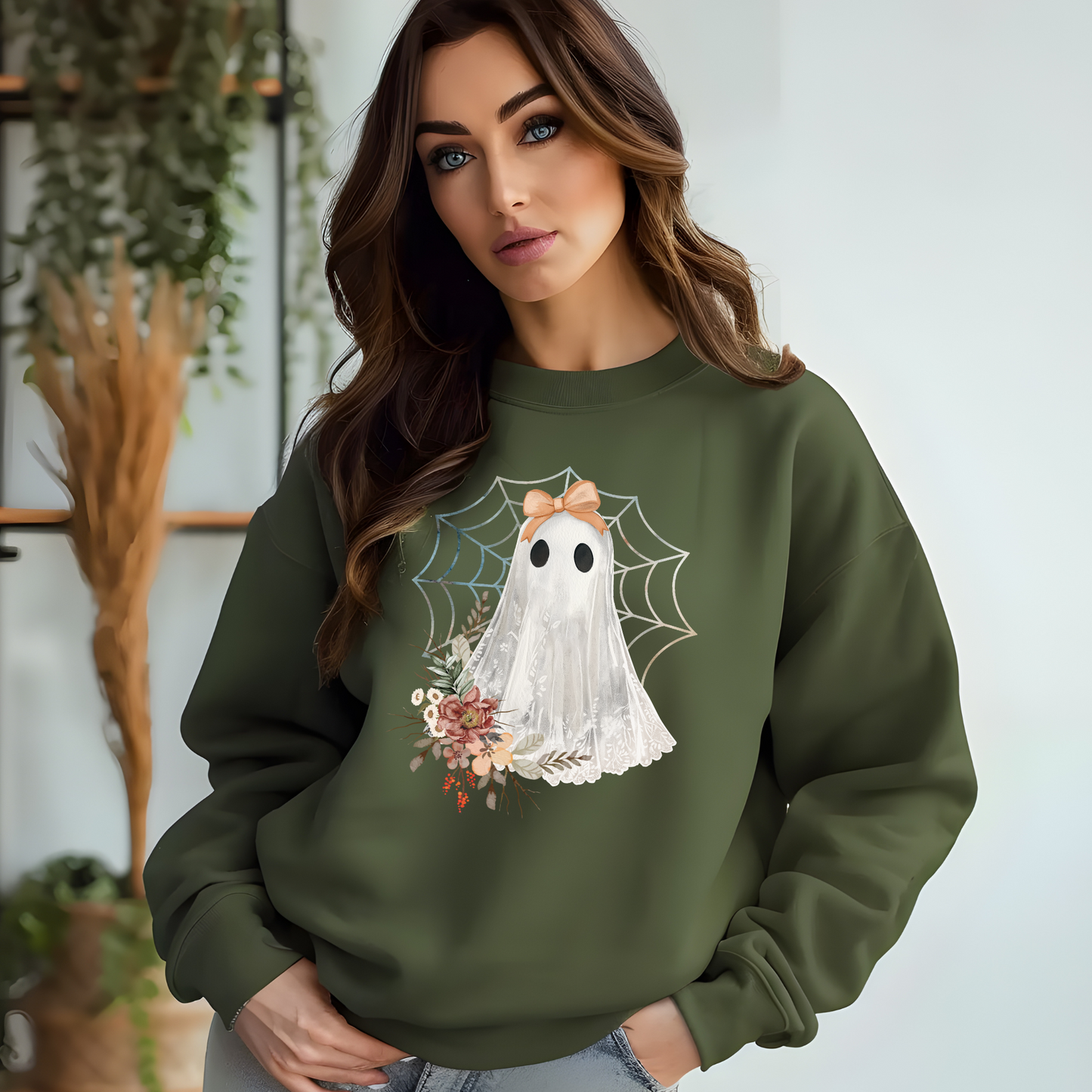 Wholesale Vintage Lace Ghost - Grey Sweatshirt