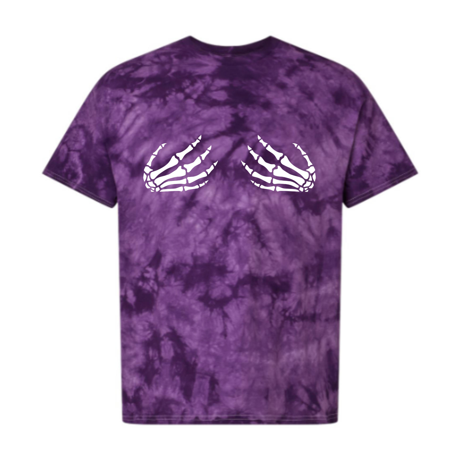 Wholesale Skeleton Hands Graphic Tee - Purple Crystal Tee