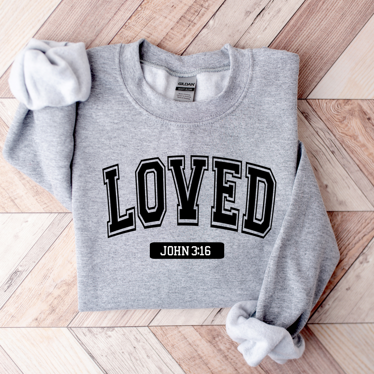 Wholesale Varsity Loved - Heather Grey Sweatshirt
