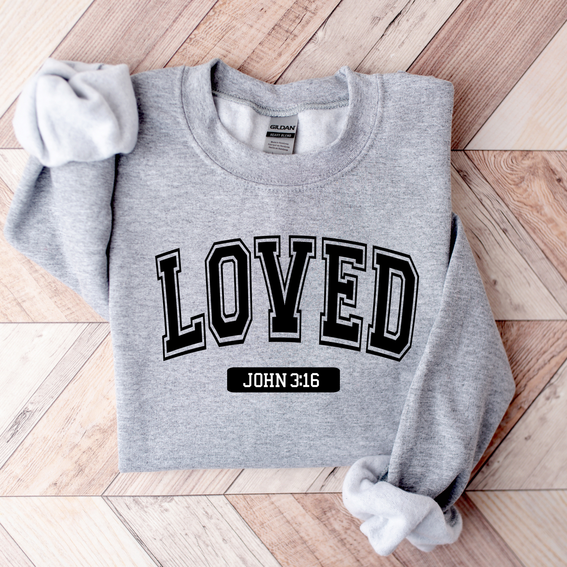 Wholesale Varsity Loved - Heather Grey Sweatshirt