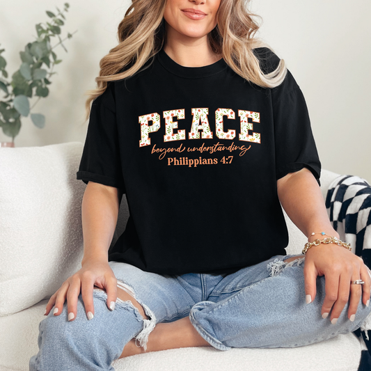 Wholesale Peace Beyond Understanding Graphic Tee - Black Tee