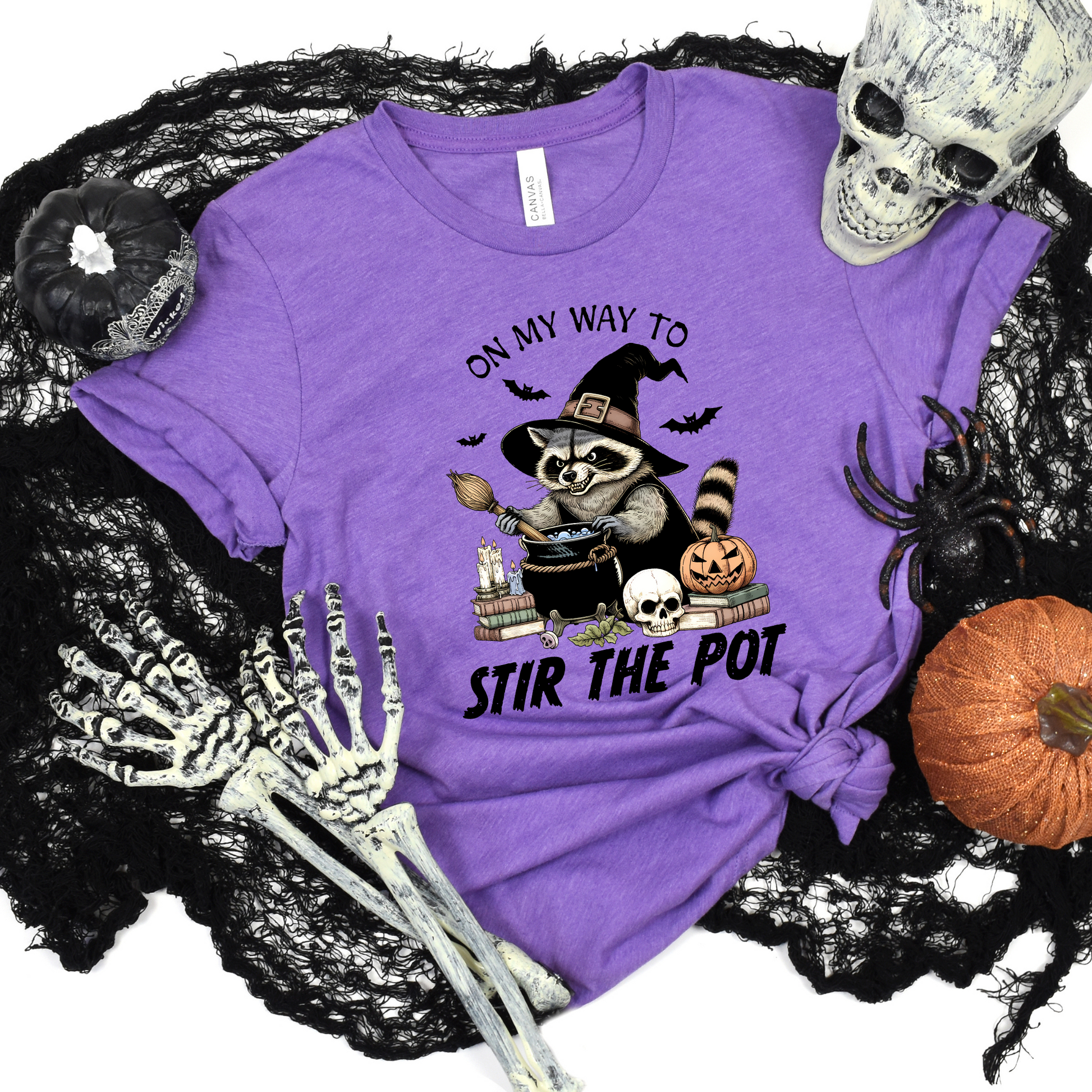 Wholesale Halloween Stir The Pot Graphic Tee - Heather Team Purple Tee