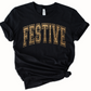 Wholesale Festive Bling Graphic Tee - Black Tee