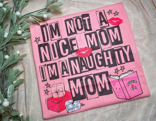Wholesale I'm a Naughty Mom Graphic Tee - White