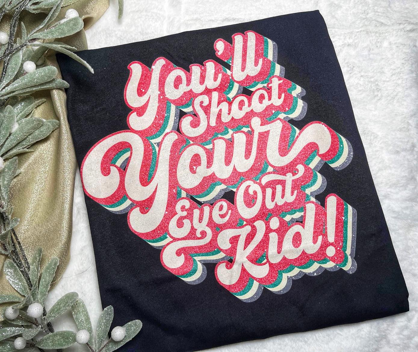 Wholesale You'll Shoot Your Eye Out Kid Graphic Tee - Olive