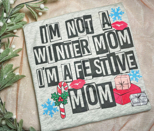 Wholesale I'm a Festive mom Graphic Tee - White