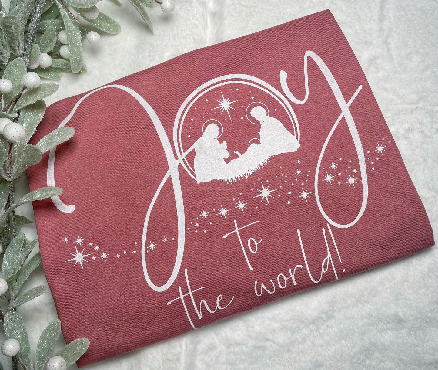 Wholesale Joy to the World Graphic Tee - Mauve