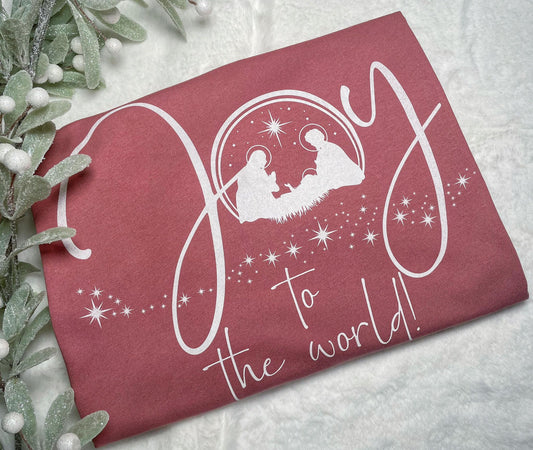 Wholesale Joy to the World Graphic Tee - Mauve