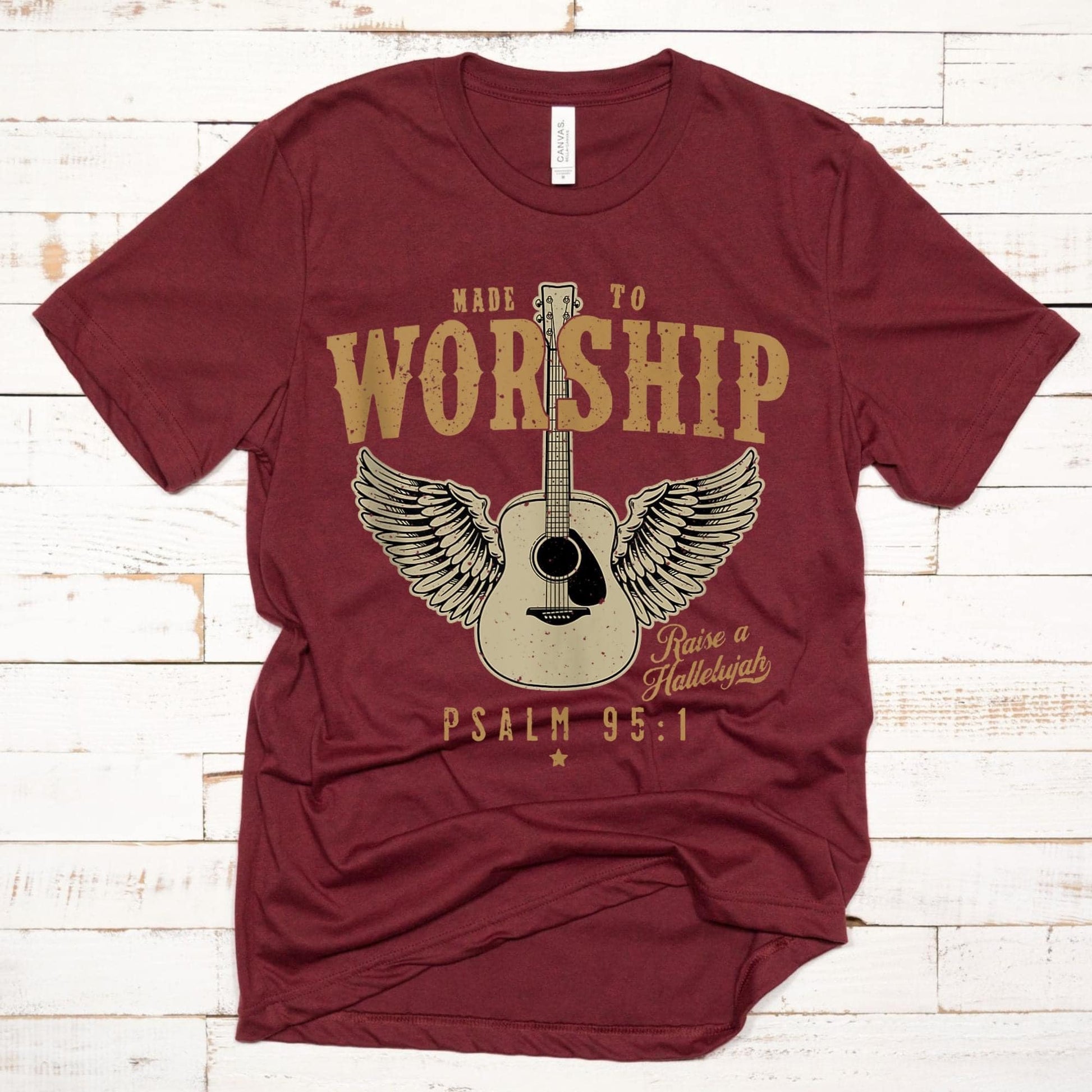 Wholesale Made to Worship Guitar Graphic Tee - Black