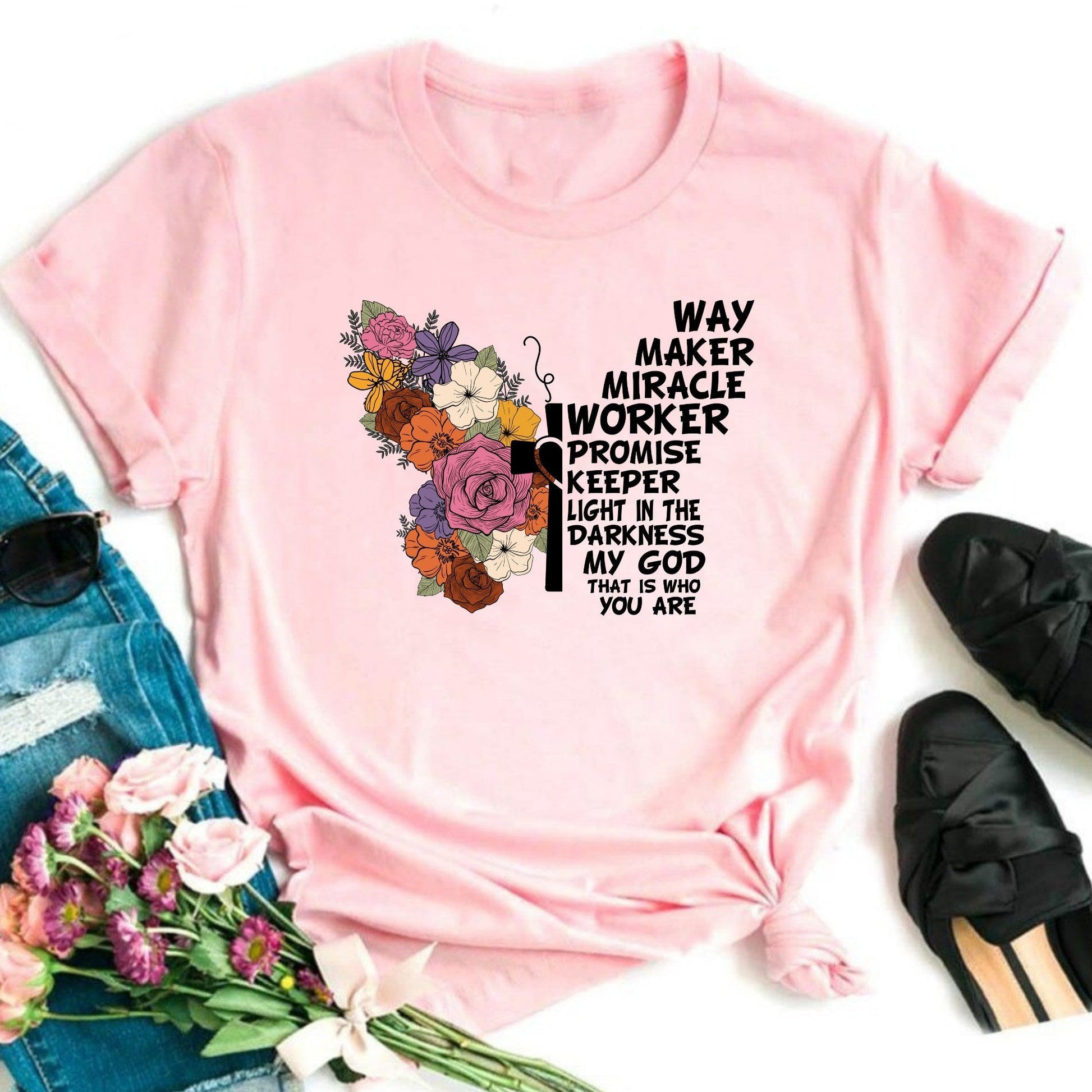 Wholesale Waymaker Butterfly Graphic Tee - White