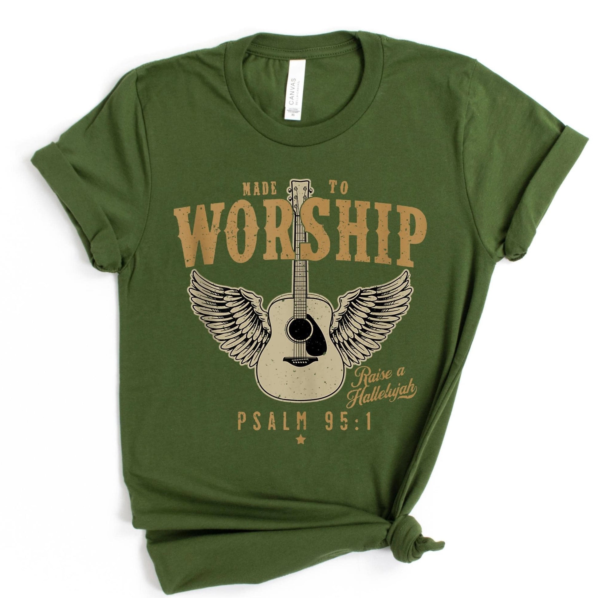 Wholesale Made to Worship Guitar Graphic Tee - Maroon