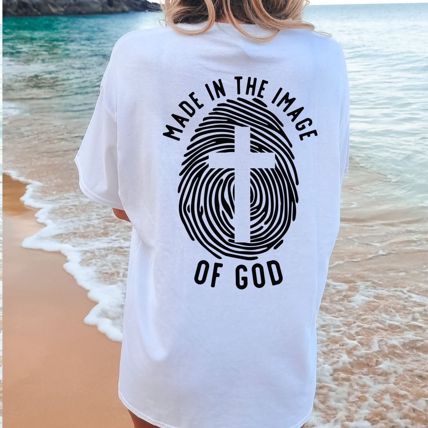 Wholesale Image of God Graphic Tee - White