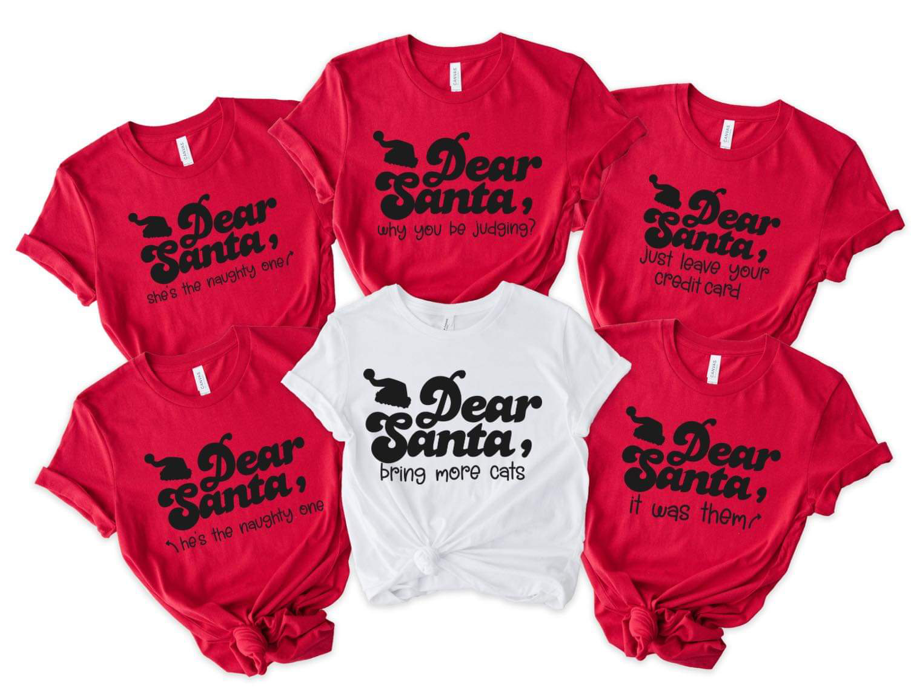 Wholesale Dear Santa Family Tees Graphic Tee - White