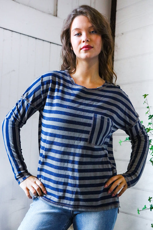 Navy Days Long Sleeve Top