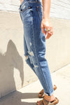 Judy Blue High-Rise Boyfriend Cuffed Hem Distressed Jeans