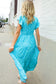 Find Love Blue Boho Print Flutter Sleeve Fit & Flare Dress