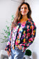 Bold and Blooming Bubble Sleeve Woven Blouse