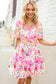 Beautiful You Rose Floral Print Ric Rack Trim Babydoll Dress