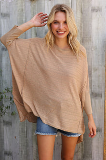  Golden Hour Taupe Hi Low Pullover