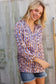 On A Wild Streak V Neck Fabric Button Detail Blouse
