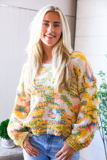  The Knit Fix Yellow Multi Chenille Pullover