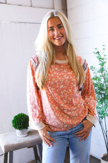  In the Flower Fields Oversized Floral Top