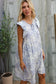 Vintage Vibes Dusty Blue Folded Ruffle Short Sleeve Babydoll Dress