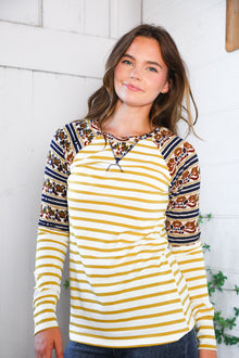  Stripes for Days Vintage Floral Raglan