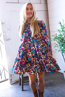  Garden Musings Mock Neck Floral Dress
