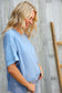 Look My Way Denim Hi-Lo French Terry Outseam Pullover