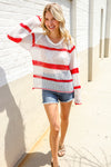 Feeling Patriotic Netted Pullover